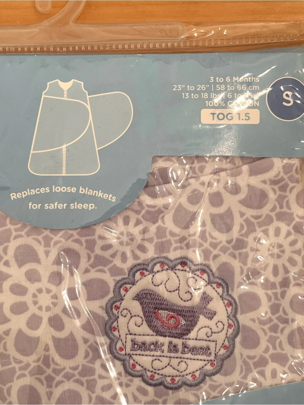 NEW HALO SleepSack Swaddle Wearable Blanket Small 3-6 Months Lilac Print